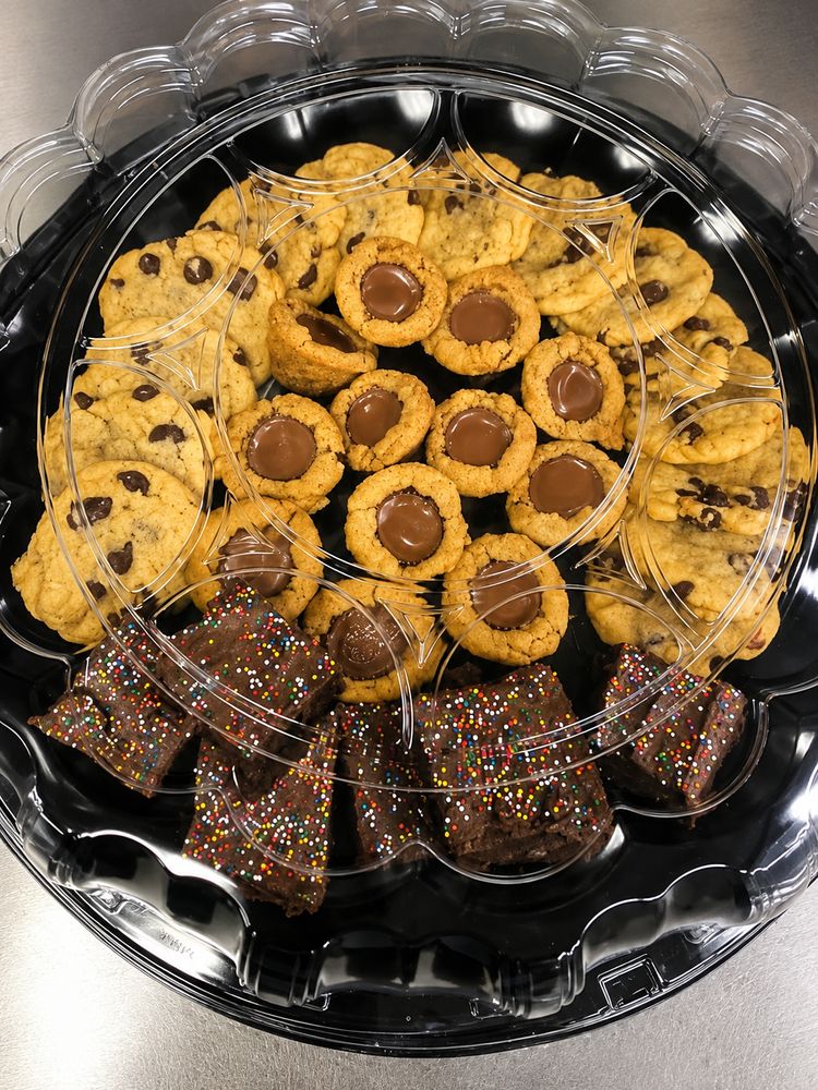 Dessert platter of cookies, brownies and tarts